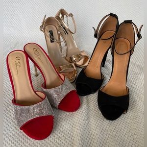 3 Pair Lot of Stilletto Heels